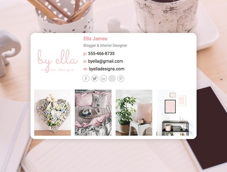 HTML email template with an image-heavy, soft feminine design