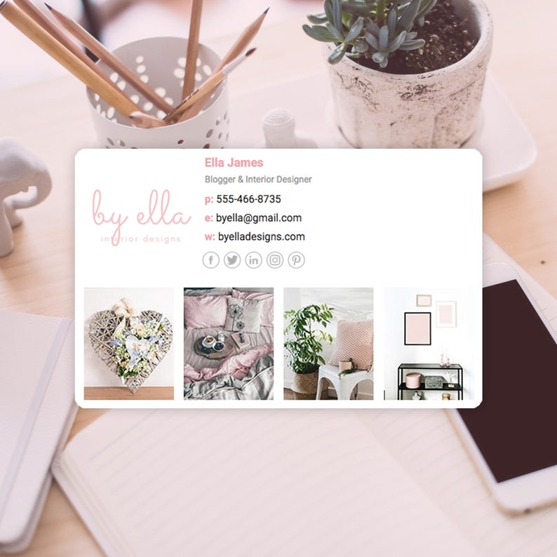 HTML email template with an image-heavy, soft feminine design