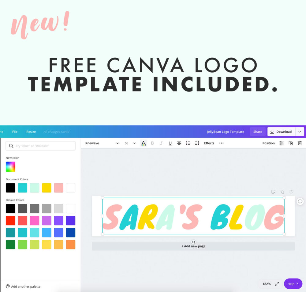 Jelly Bean Wordpress theme also comes with a free Canva template to recreate the demo logo!