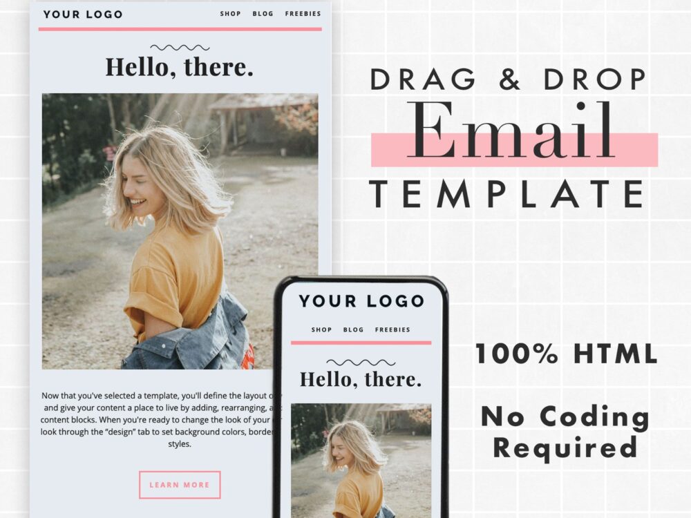 Email template for Mailchimp. 100% HTML and no coding required.