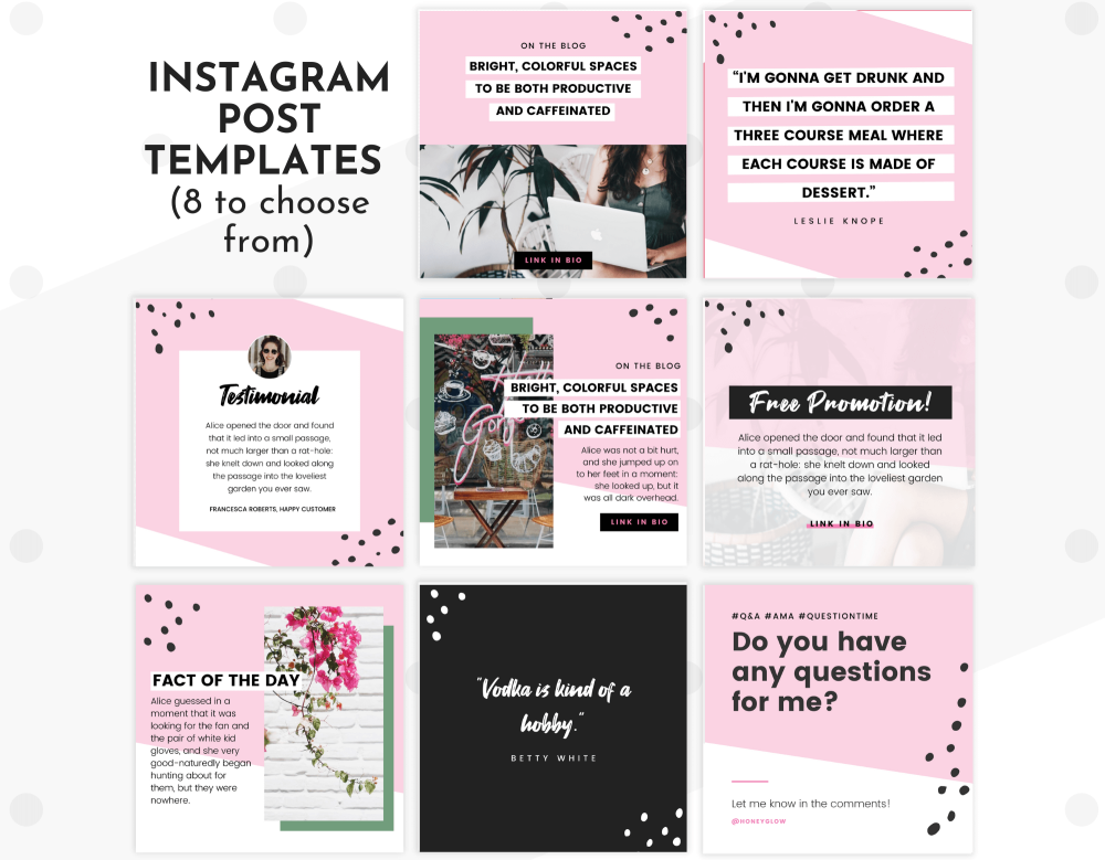Instagram Template Pack (Honey Glow) | Little Theme Shop