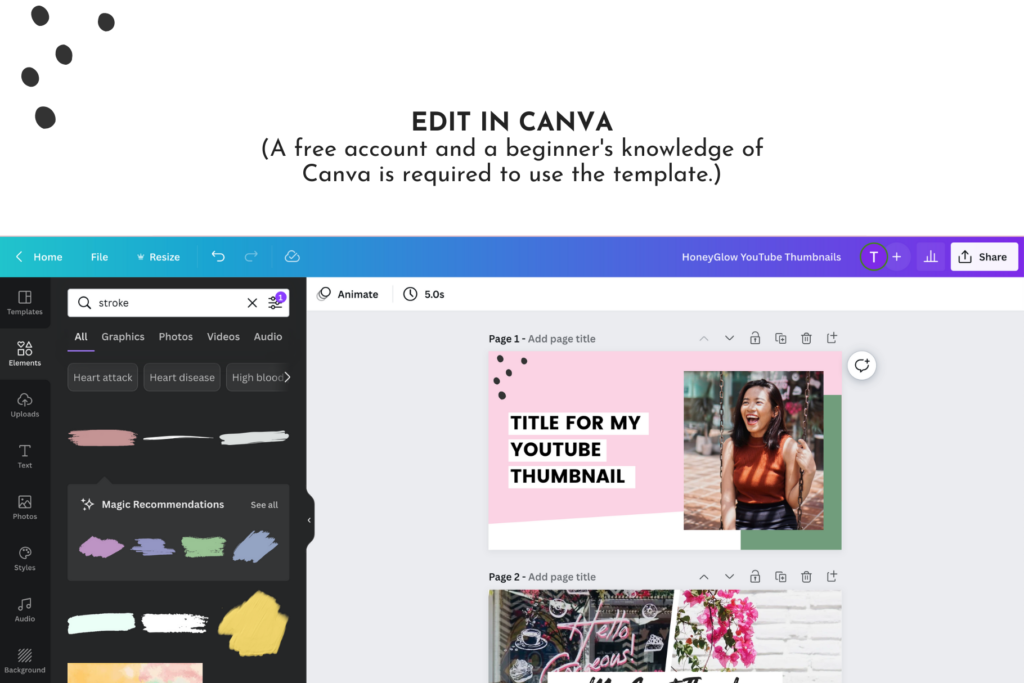Honey Glow YouTube Branding Kit | Little Theme Shop