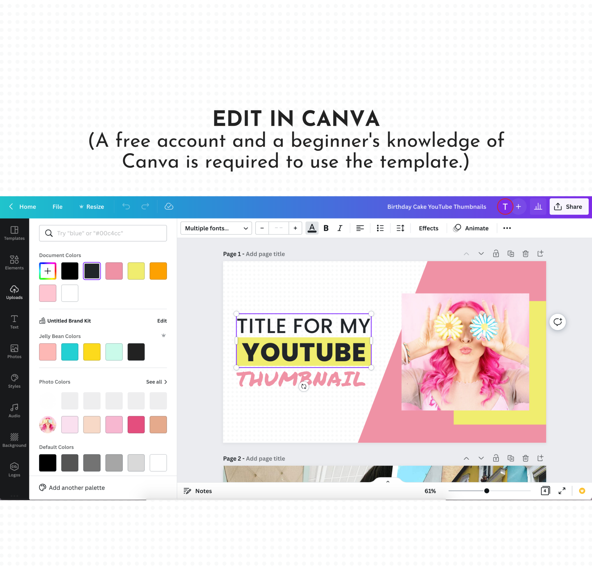 Birthday Cake Youtube Branding Kit Little Theme Shop Birthday Cake Youtube Branding Kit Little Theme Shop