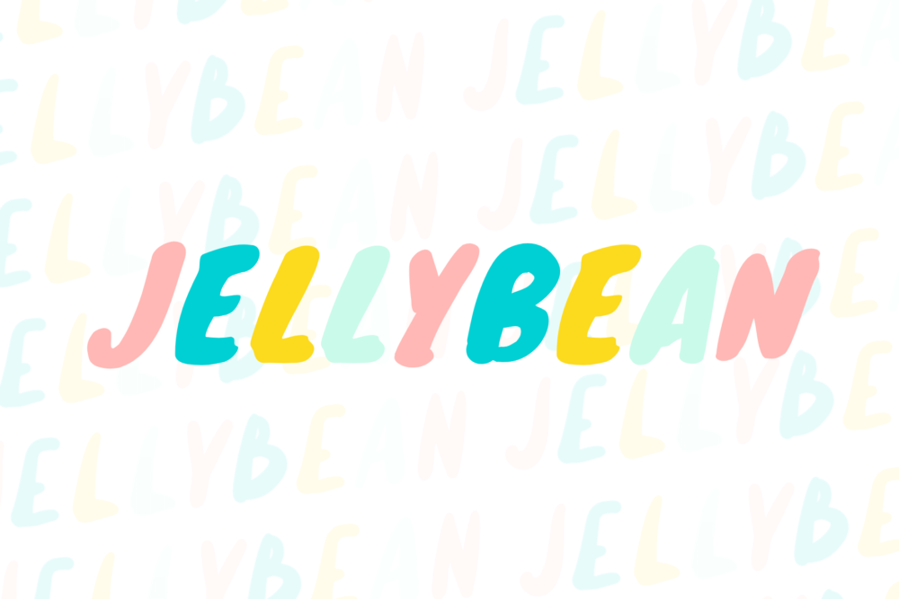Cute logo template for Canva. This logo template matches the Jelly Bean themes sold in our Etsy store. The design is bright, colorful and fun and perfect for many unique brands.