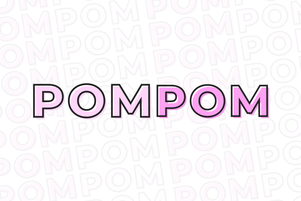 Pink Logo Template for Canva, matching PomPom Shopify theme template. This is a shot of the feminine, fun logo design.