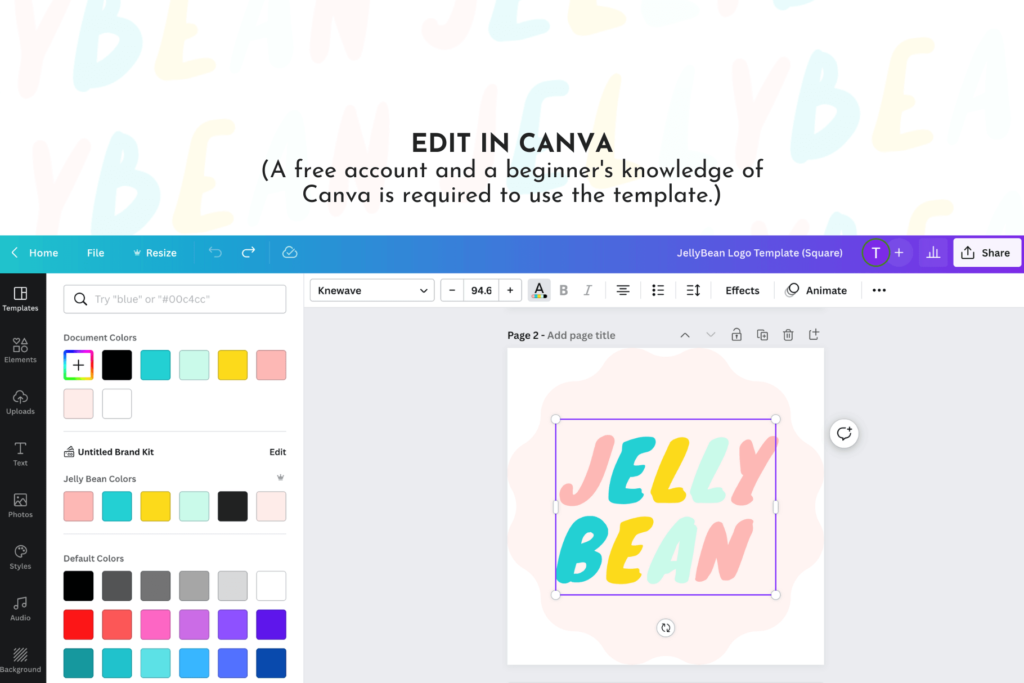 Jelly Bean Logo Template | Little Theme Shop
