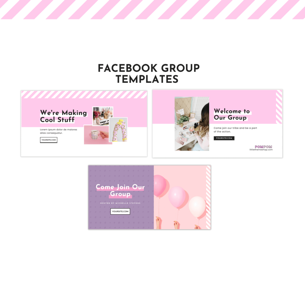 Facebook Template Set (PomPom) | Little Theme Shop