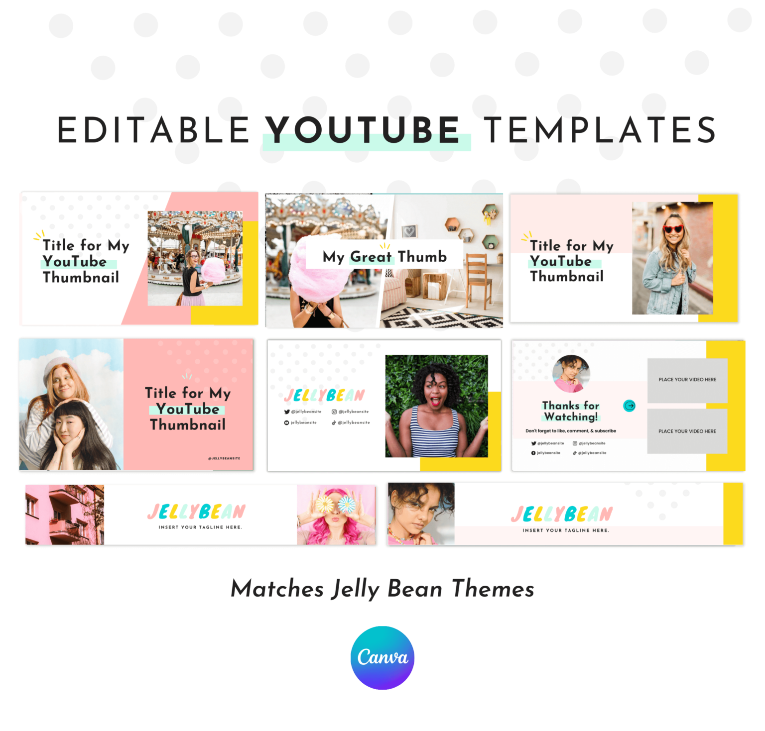 Jelly Bean YouTube Branding Kit Little Theme Shop