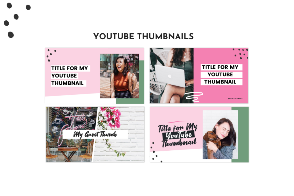 Honey Glow YouTube Branding Kit | Little Theme Shop