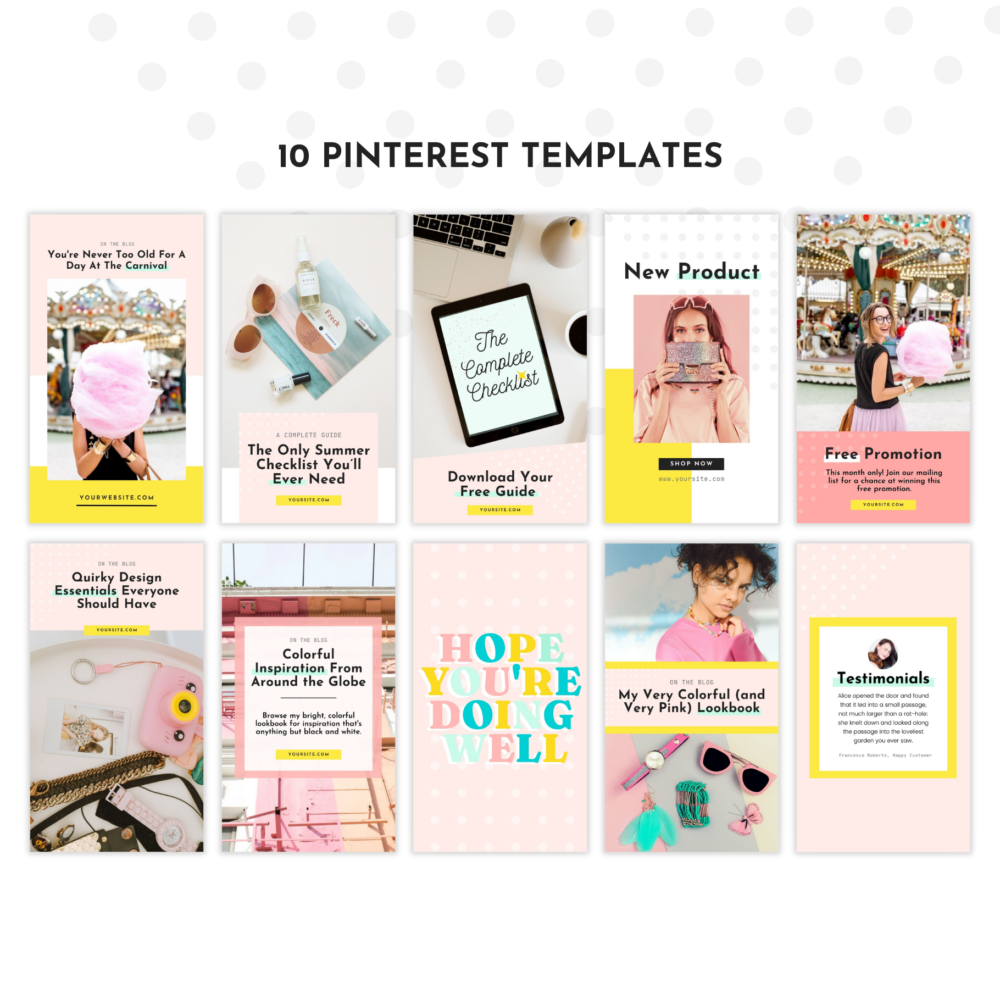 Cute Pinterest templates that matches the Jelly Bean themes. This purchase comes with 10 Pinterest pins, all with cute, colorful designs.